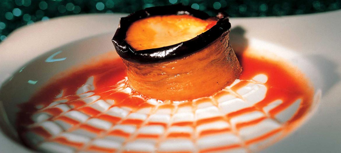 Flan di melanzane e Provolone Valpadana D.O.P.