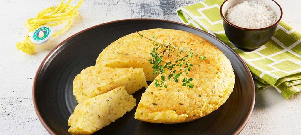 Ricette semplici e veloci fritatta di riso e provolone valpadana DOP