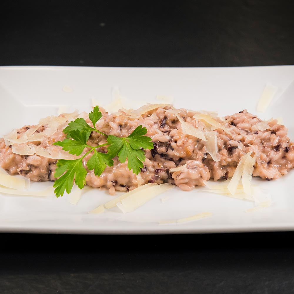 Risotto Radicchio Rosso Treviso IGP salsiccia Provolone Valpadana piccante