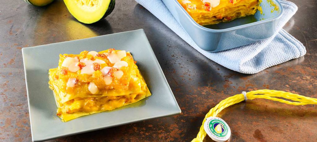 Natale a tavola Lasagna con zucca e Provolone Valpadana