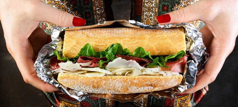 Sandwich with Bresaola rucola and mild Provolone Valpadana