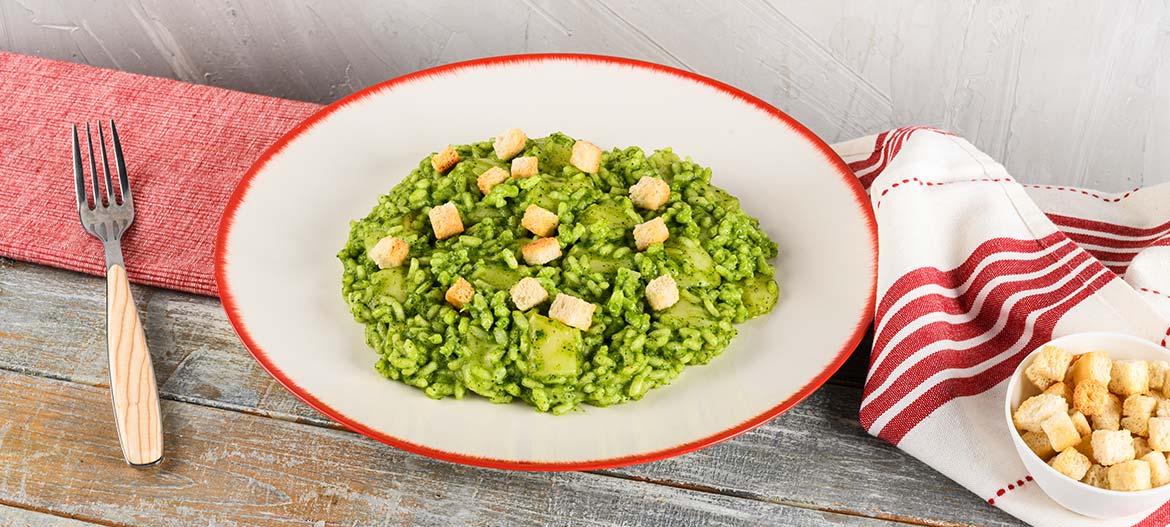 Risotto con lechuga y Provolone Valpadana ahumado